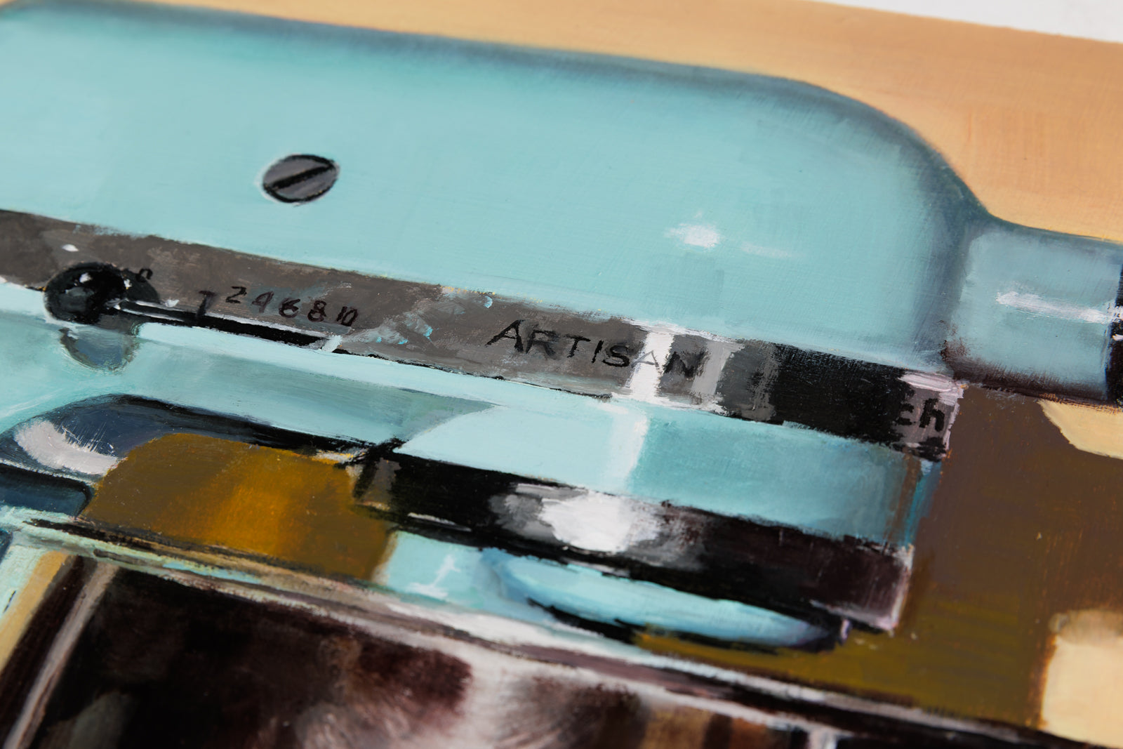 Jen Kershaw, "I Don't Buy Green Bananas," detail view, oil on panel