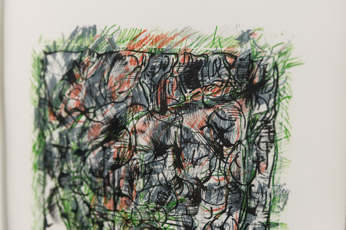 Jean-Paul Riopelle, "Herbe A Puces HC/75," detail view, lithograph