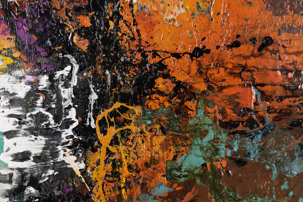 Jean-Pierre Lafrance, "Abstract 1-225," detail 1, mixed media on canvas