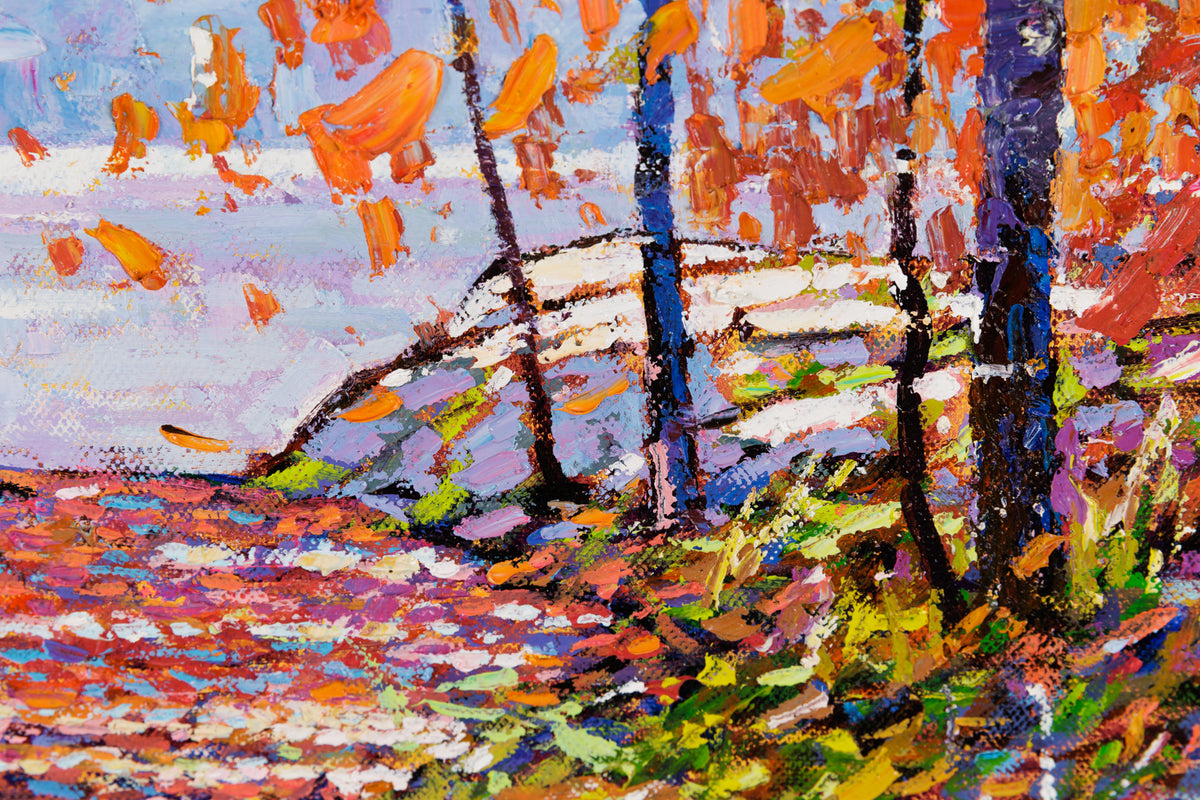 Jack Zhou, "Familiar Trail," detail 3, oil on canvas