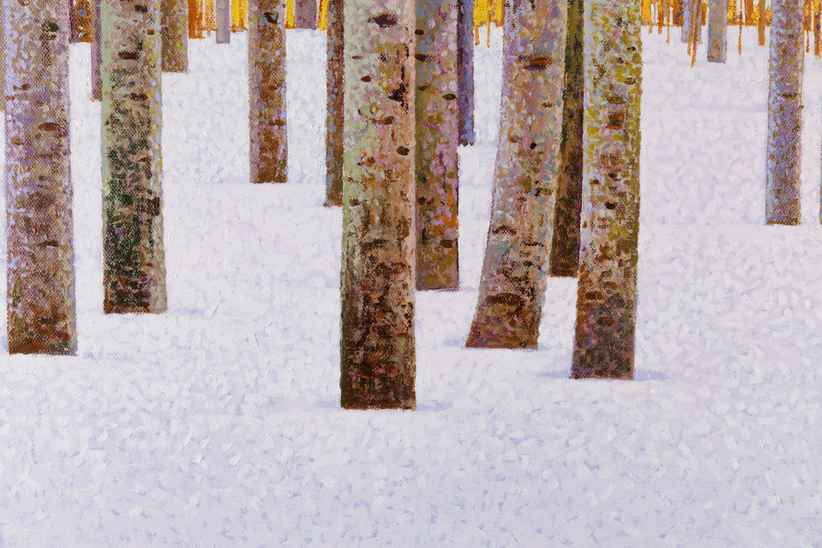 Jack Zhou, "Snowy Scenery I," detail 1, oil on canvas