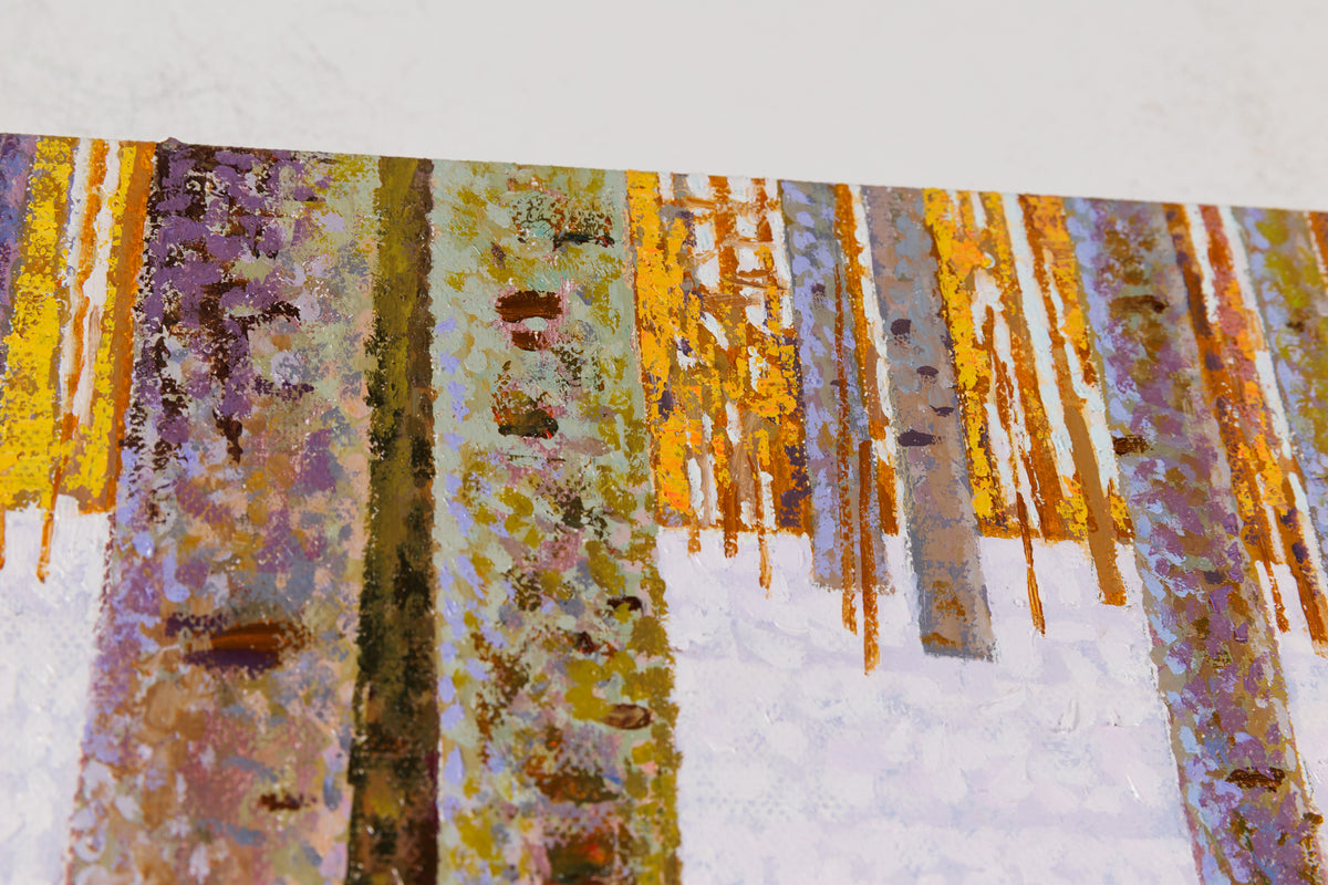Jack Zhou, "Snowy Scenery I," detail 3, oil on canvas
