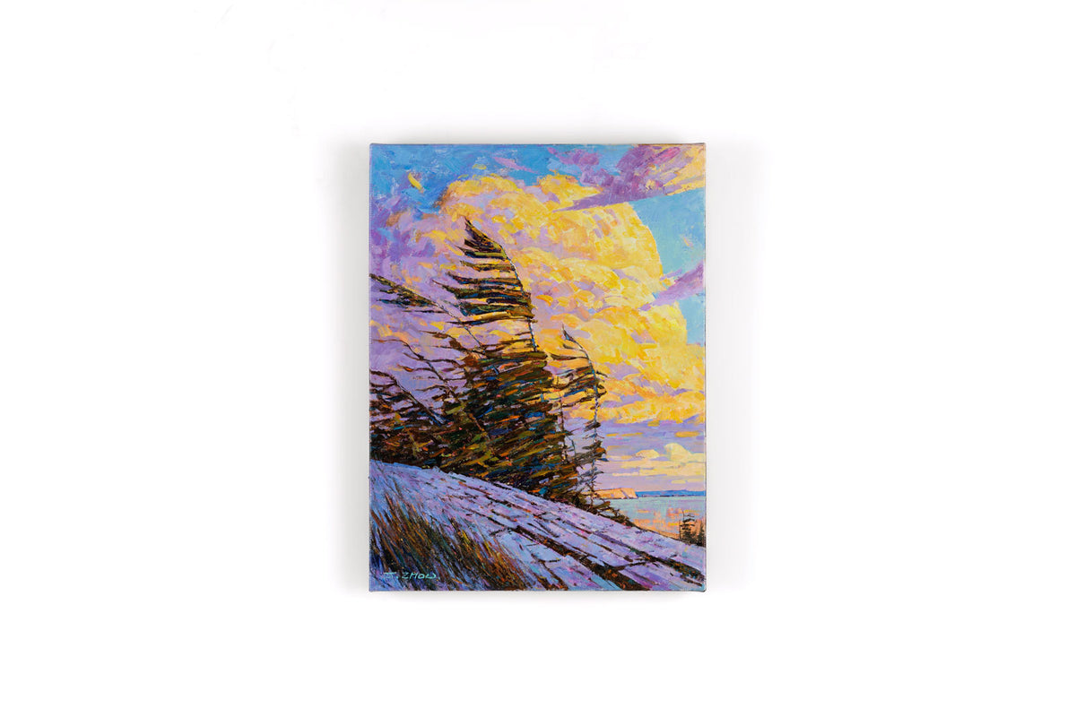 Jack Zhou, "Lakeshore," full view, oil on canvas, 24 x 18 in