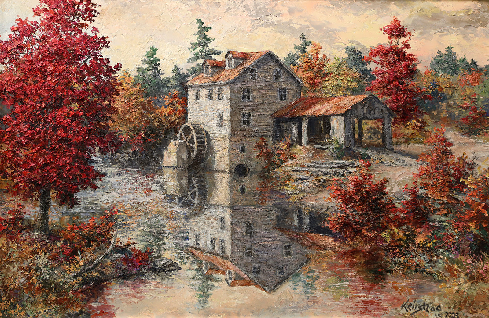 Landscape “Salmon River Mill” by James Keirstead – oil on panel.
