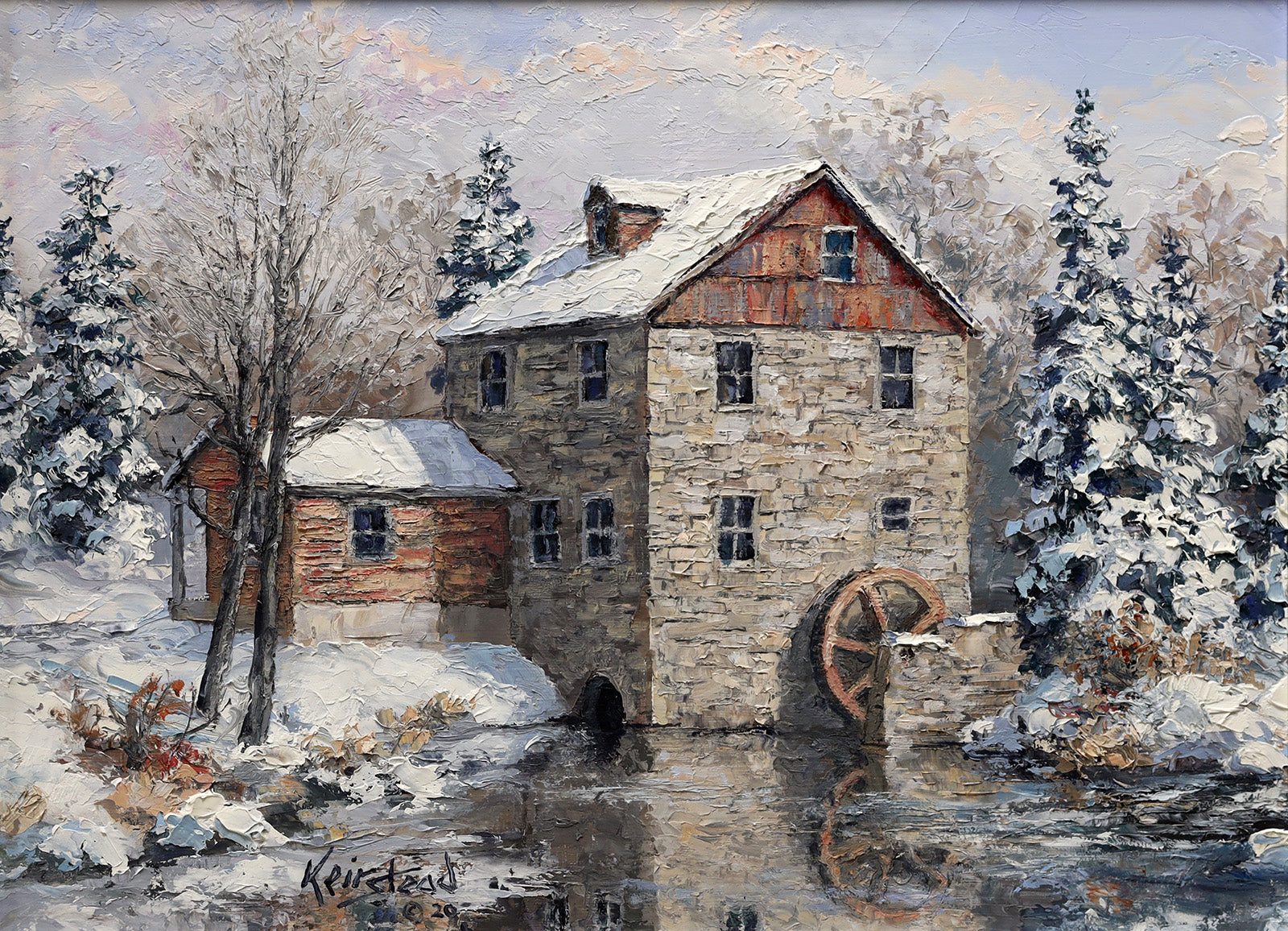 Landscape “March Allen's Mill” by James Keirstead – oil on panel.