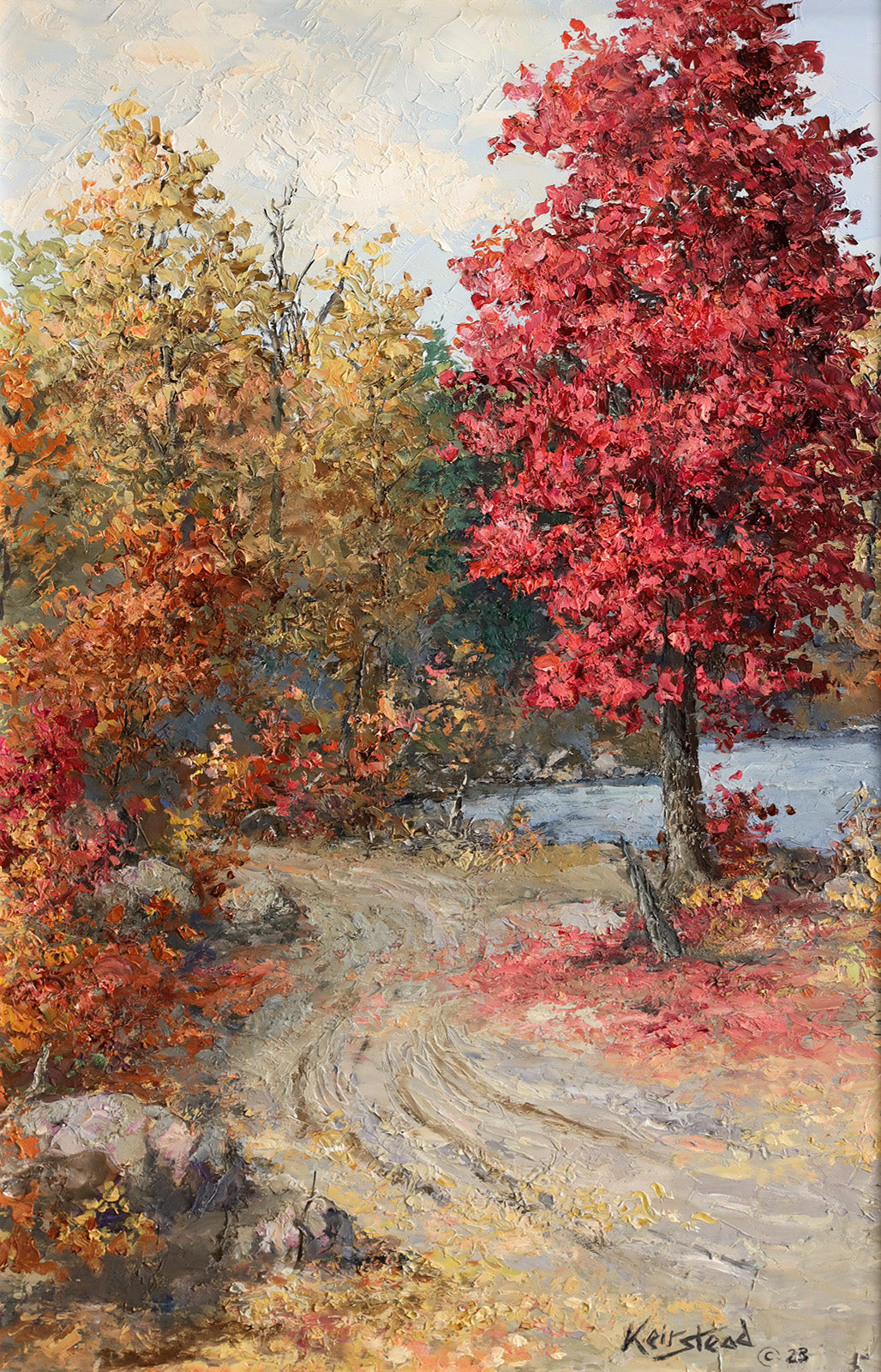 Landscape “Canoe Lake Trail” by James Keirstead – oil on panel.