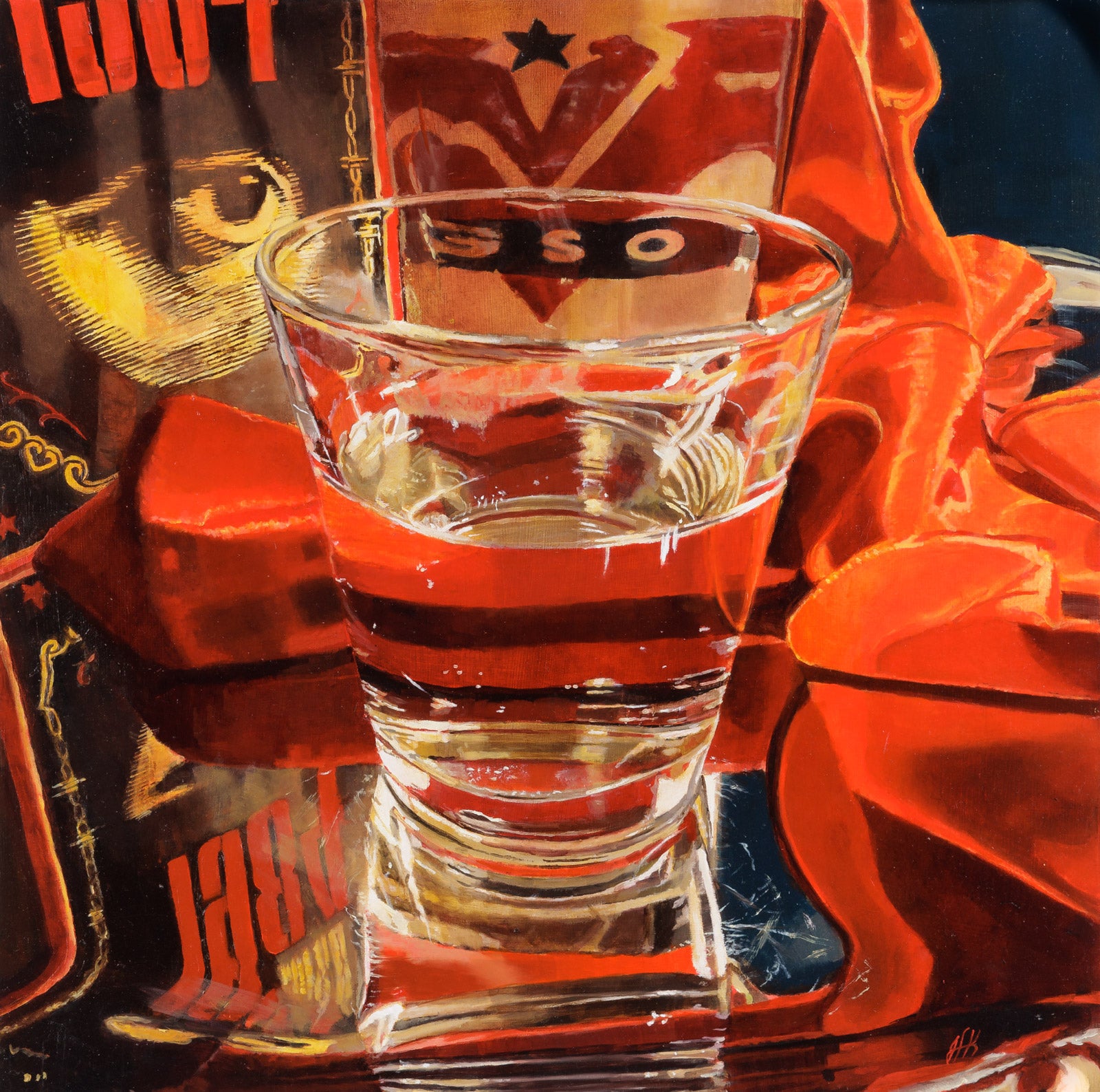 Still-Life “Victory Gin” by Jen Kershaw – oil on panel.