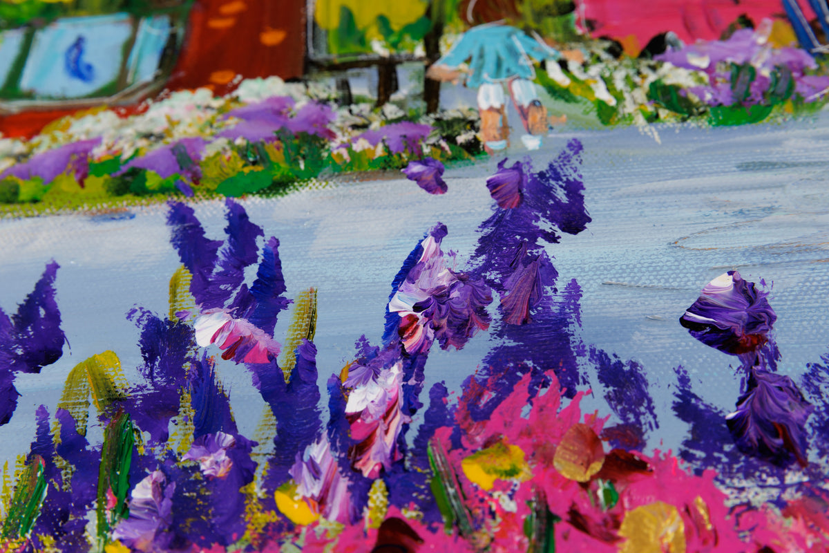 Katerina Mertikas, "Row Homes," detail 2, acrylic on canvas