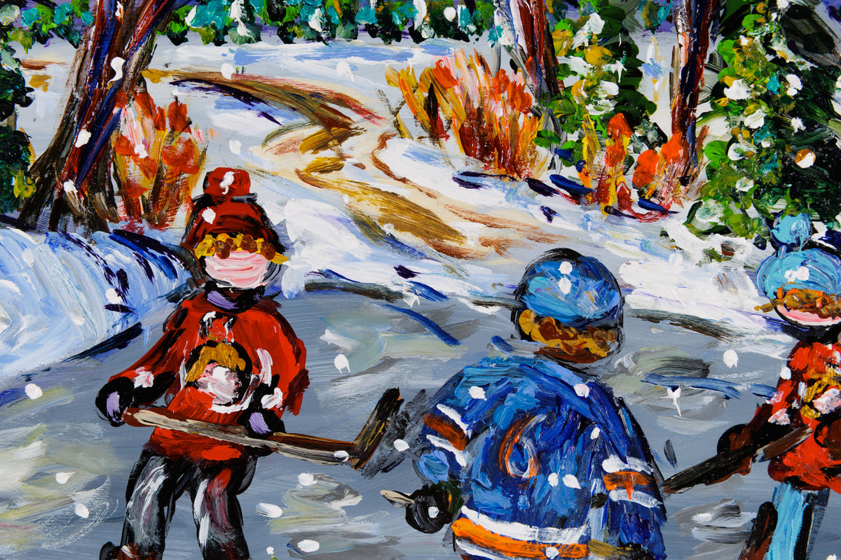Katerina Mertikas, "Great Teams," detail 1, acrylic on canvas