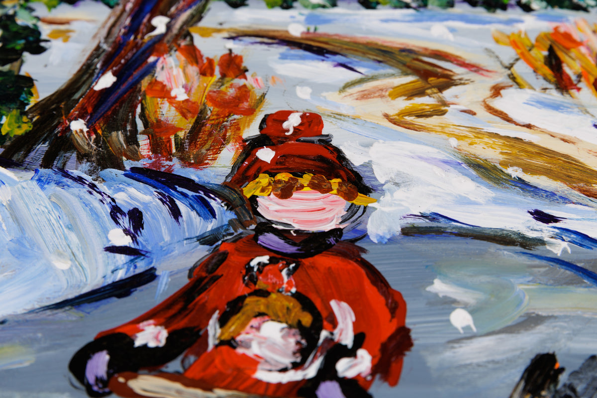 Katerina Mertikas, "Great Teams," detail 2, acrylic on canvas