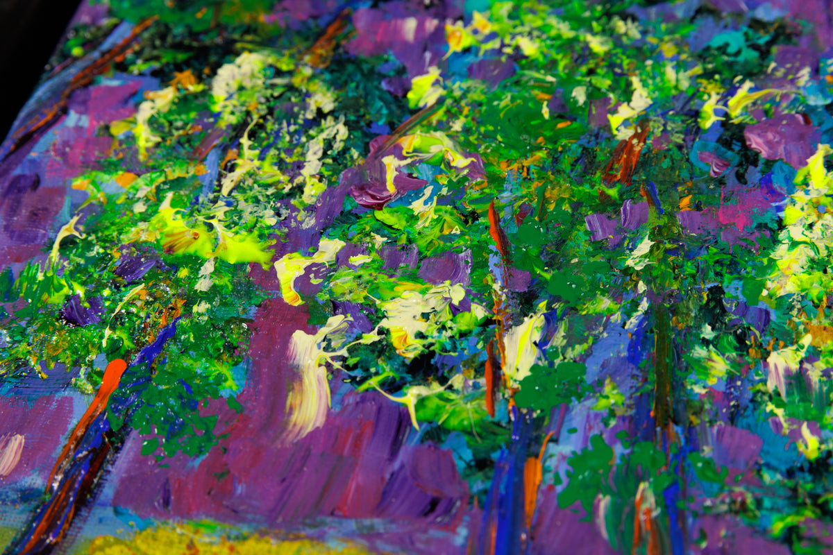 Katerina Mertikas, "Rowing Under the Bridge," detail view, acrylic on canvas