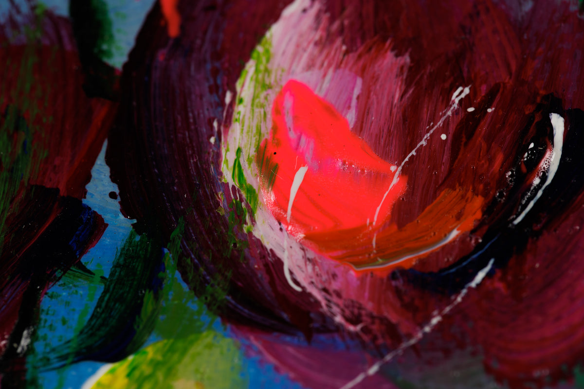 Katerina Mertikas, "My Daily Walk," detail view, acrylic on canvas