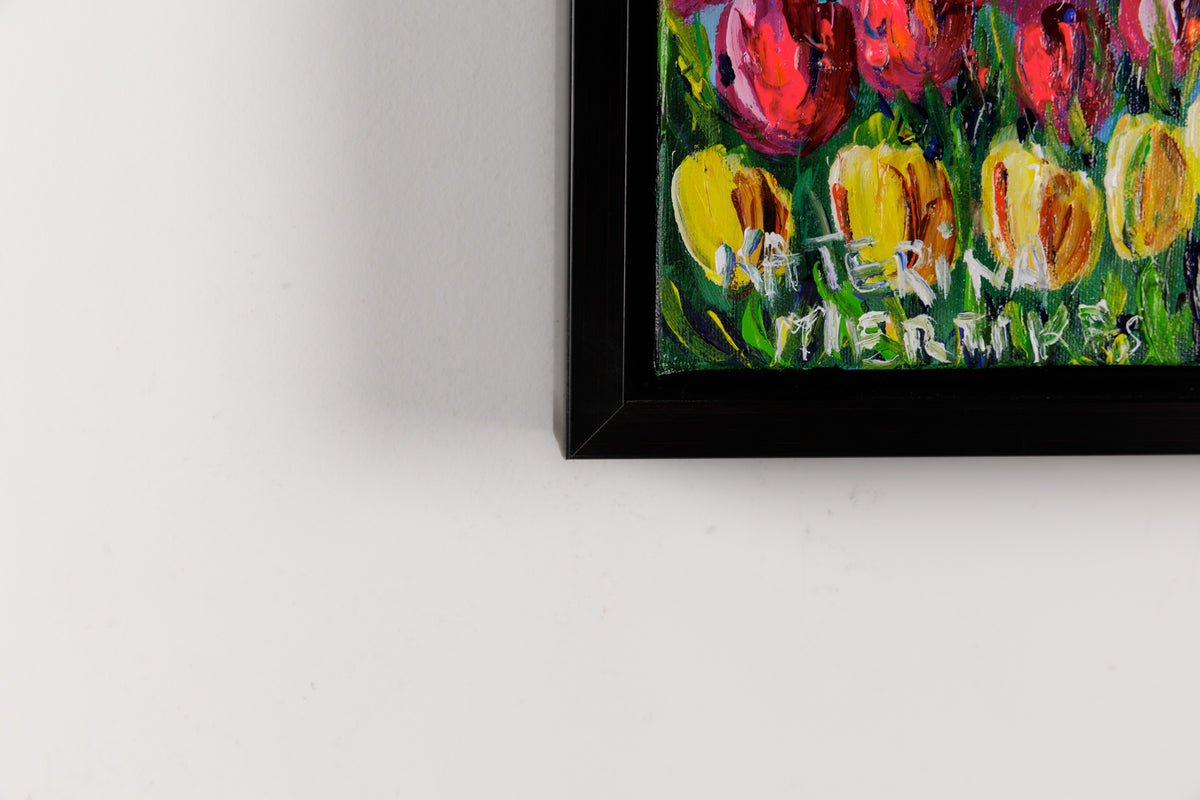 Katerina Mertikas, "My Daily Walk," detail view, acrylic on canvas