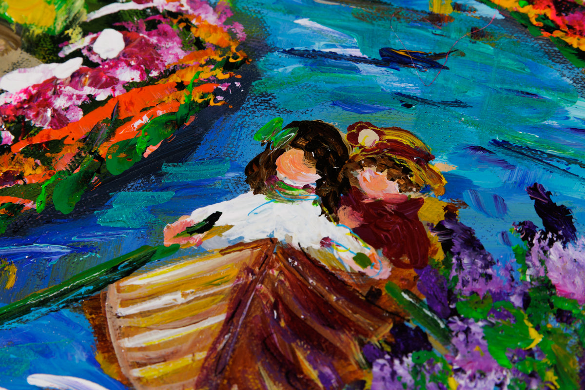 Katerina Mertikas, "Golf Paradise," detail view, acrylic on canvas