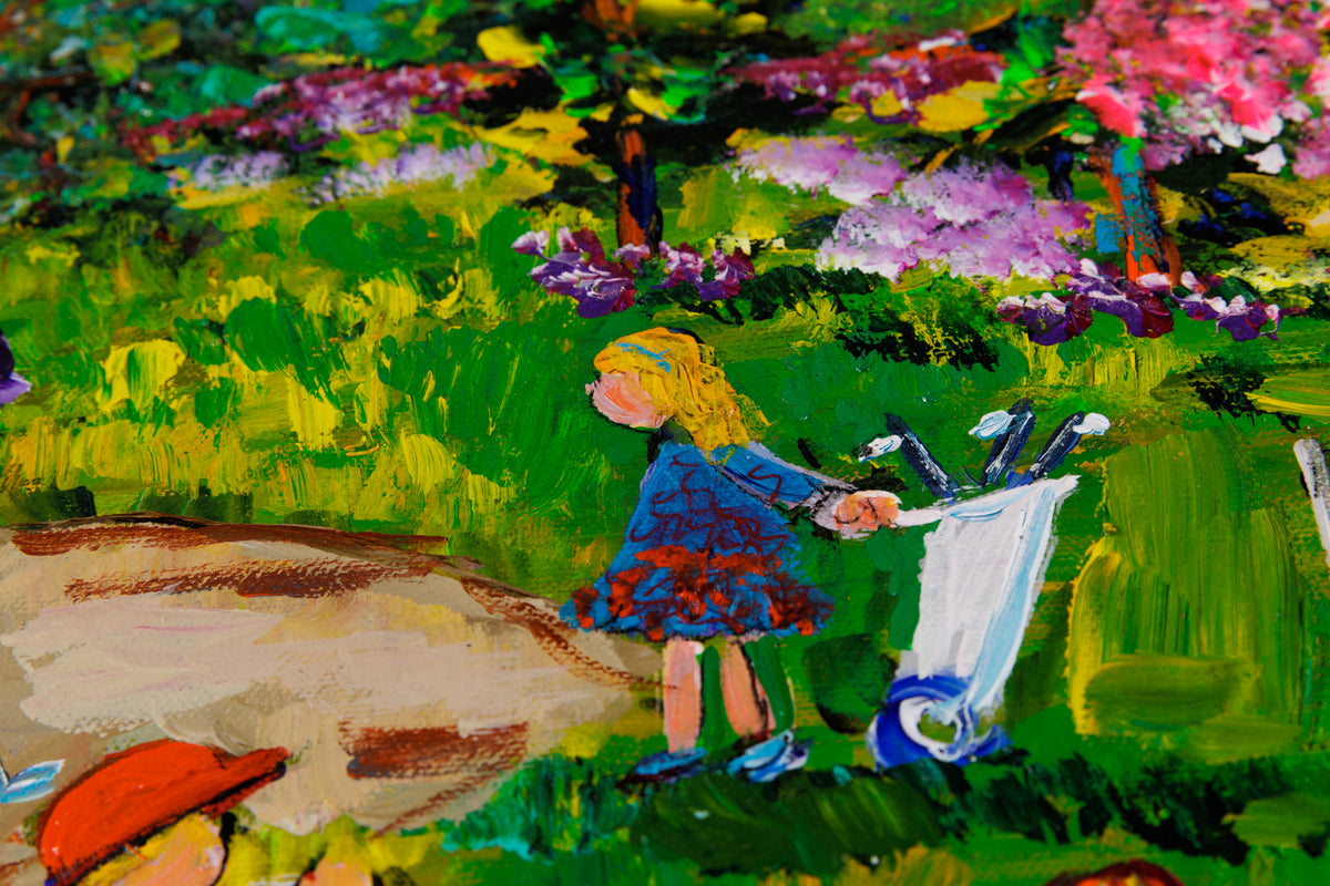 Katerina Mertikas, "Golf Paradise," detail view, acrylic on canvas