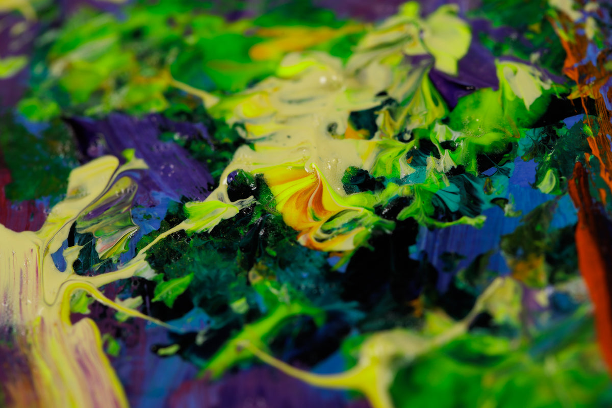 Katerina Mertikas, "End of a School Year," detail view, acrylic on canvas