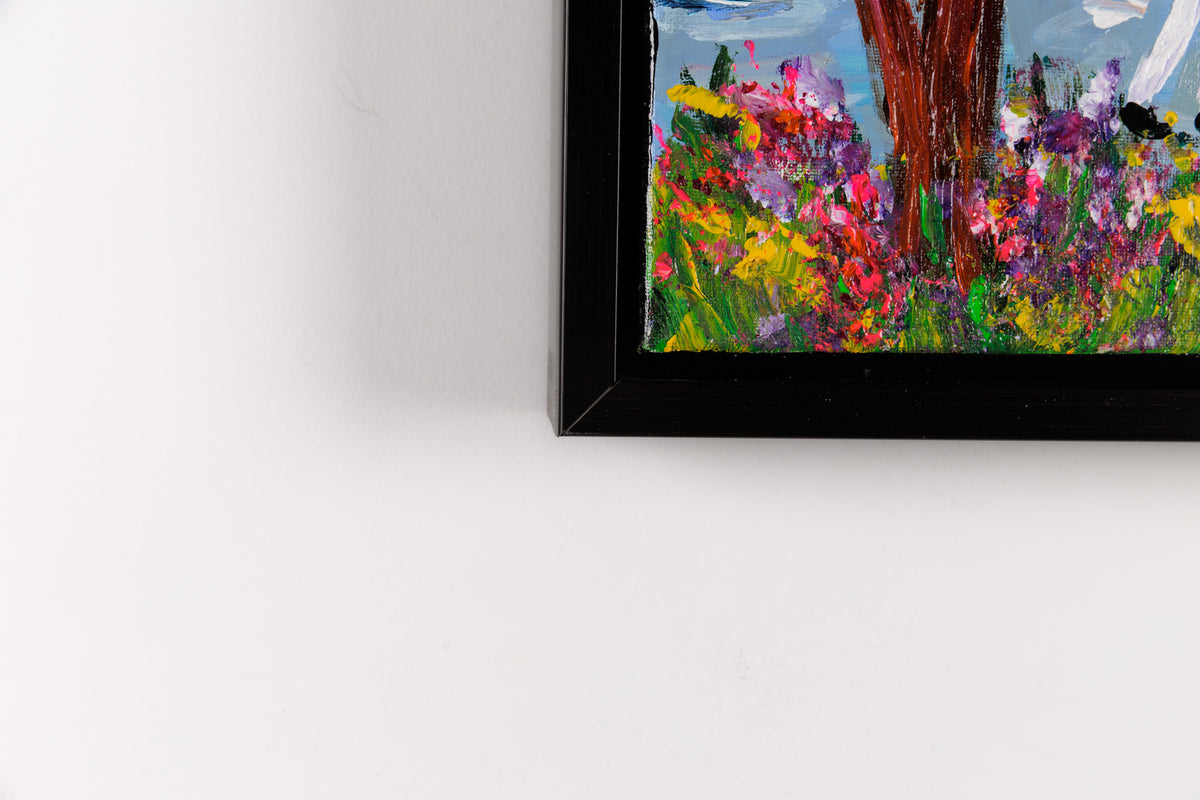 Katerina Mertikas, "End of a School Year," detail view, acrylic on canvas