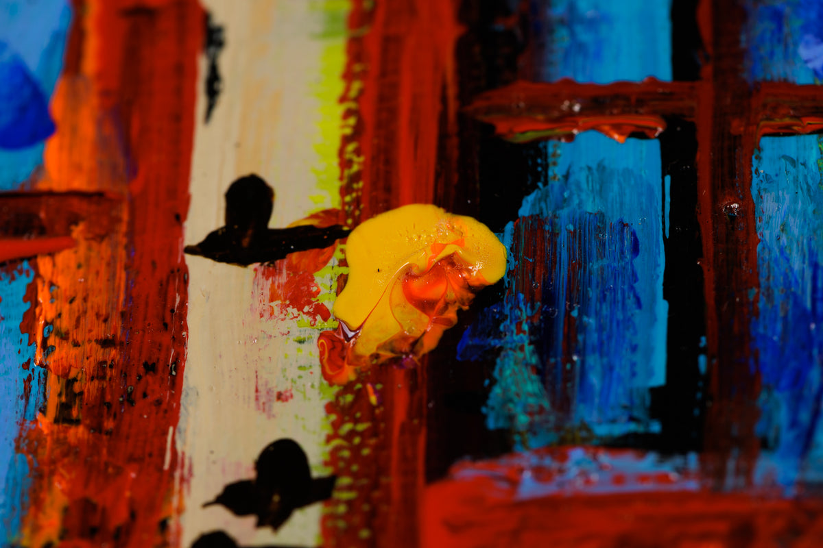 Katerina Mertikas, "Wind & Rain," detail view, acrylic on canvas