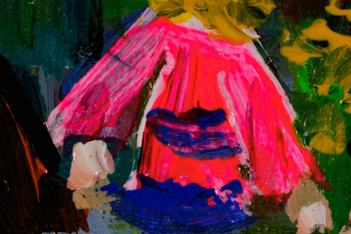 Katerina Mertikas, "Wind & Rain," detail view, acrylic on canvas