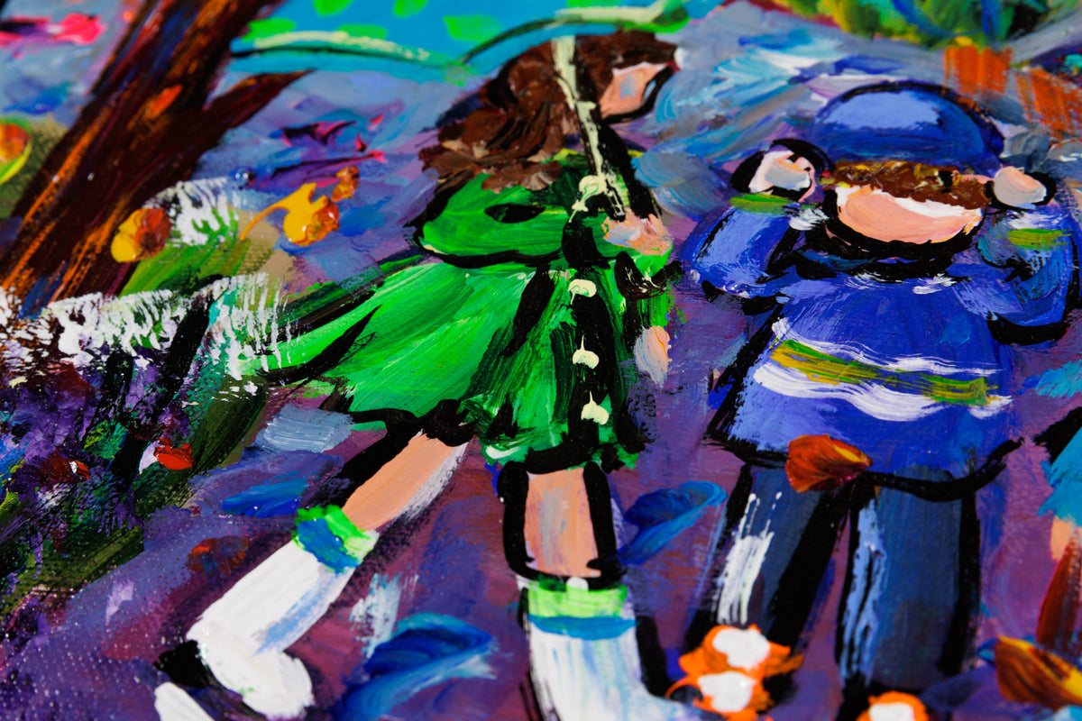 Katerina Mertikas, "Wind & Rain," detail view, acrylic on canvas