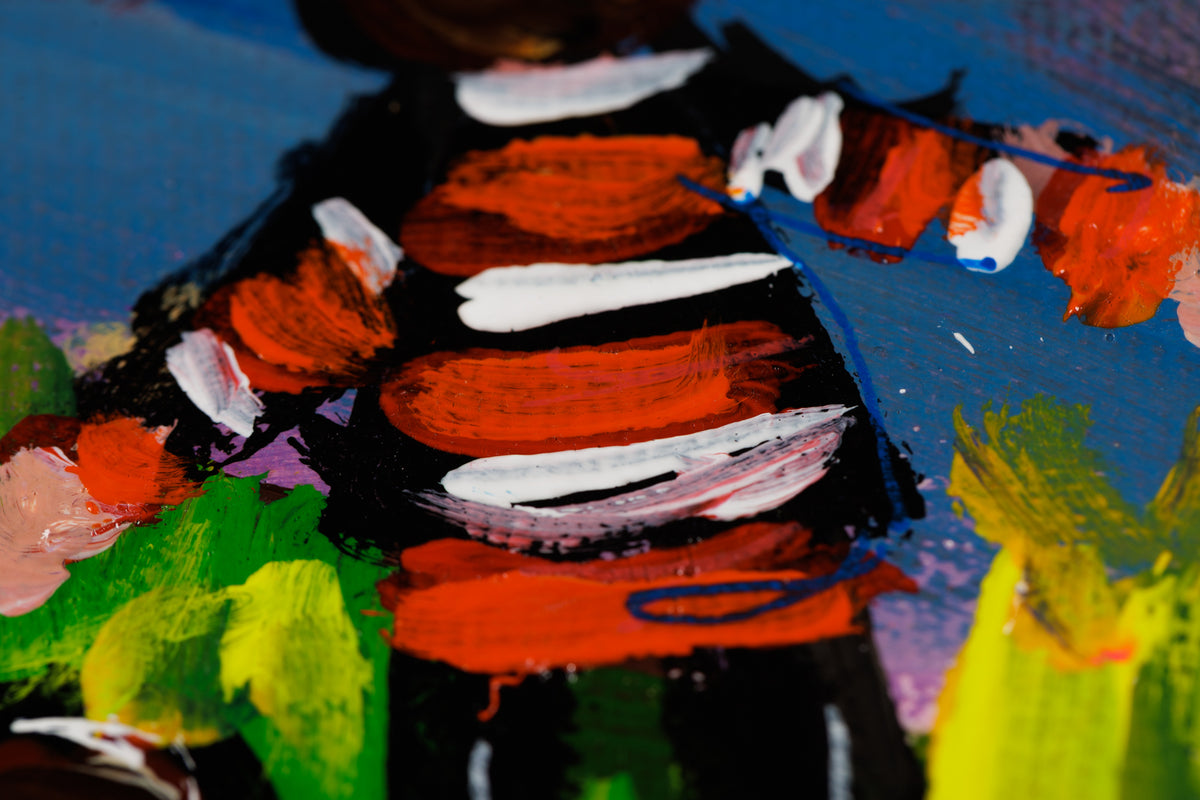 Katerina Mertikas, "Canal Views in Spring," detail view, acrylic on canvas