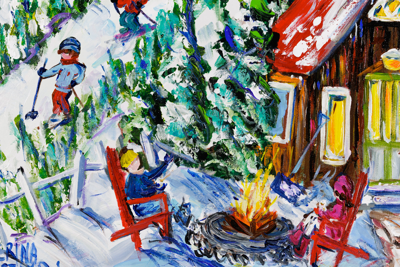 Katerina Mertikas, "The Hills Are Alive," detail view, acrylic on canvas