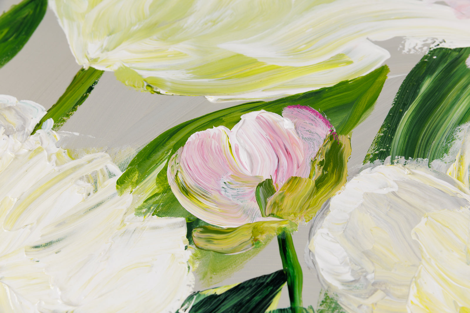 Caroline Koyman, "Fully Blooming," detail view, acrylic on canvas