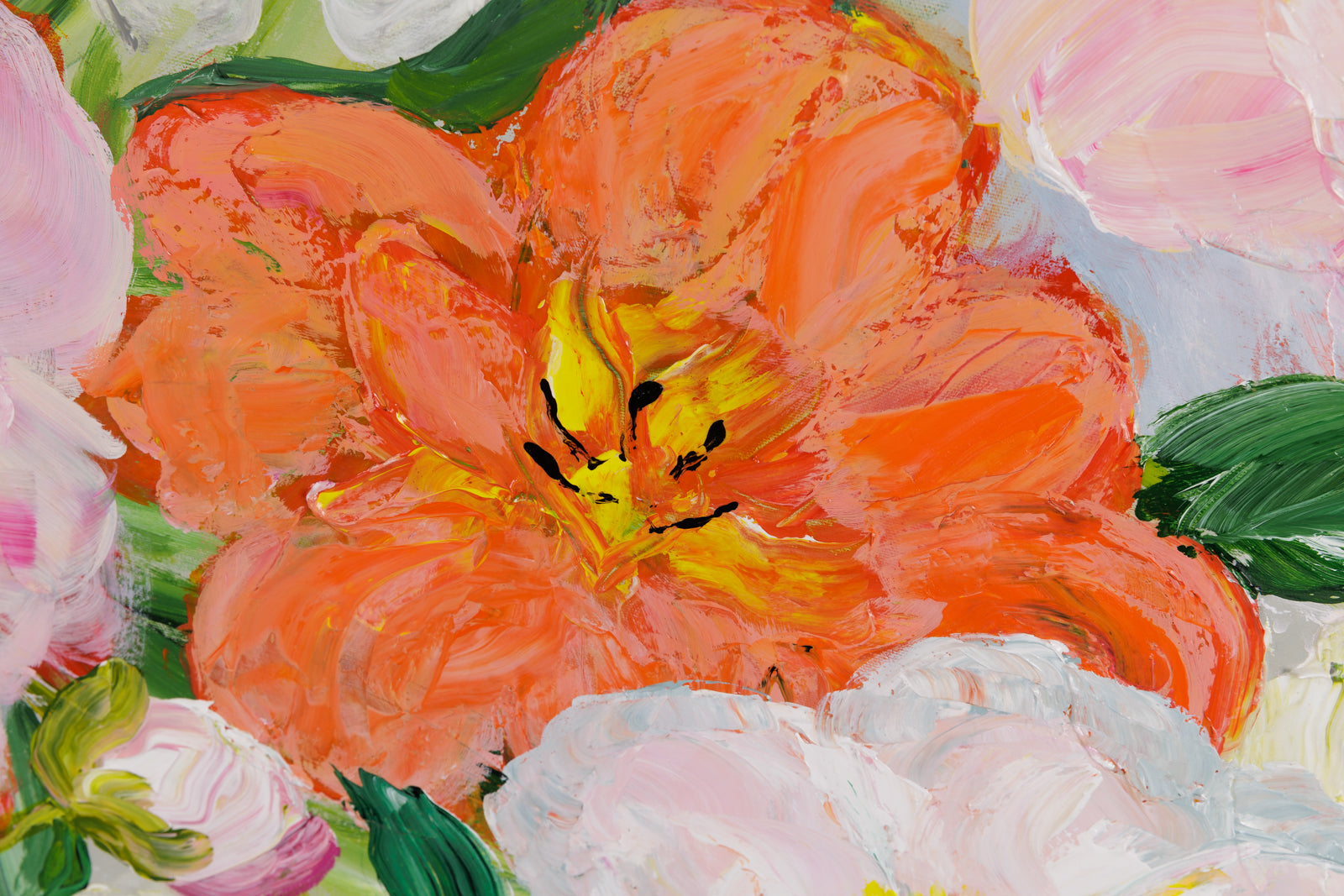 Caroline Koyman, "Fully Blooming," detail view, acrylic on canvas