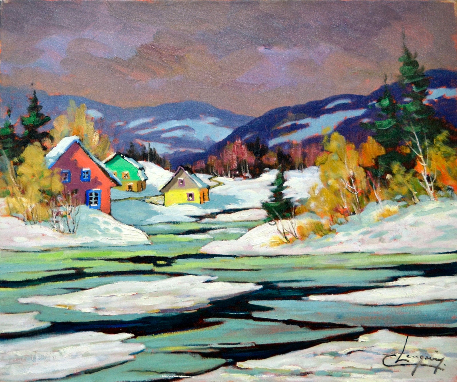 Landscape “Degel” by Claude Langevin – oil on canvas.
