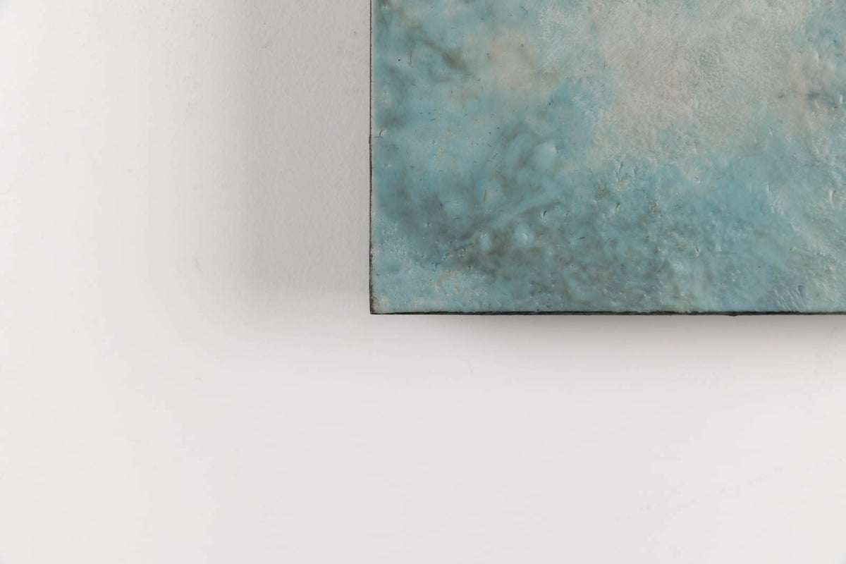 Lee Anne LaForge, "Three Speckled Eggs," detail 3, encaustic on panel