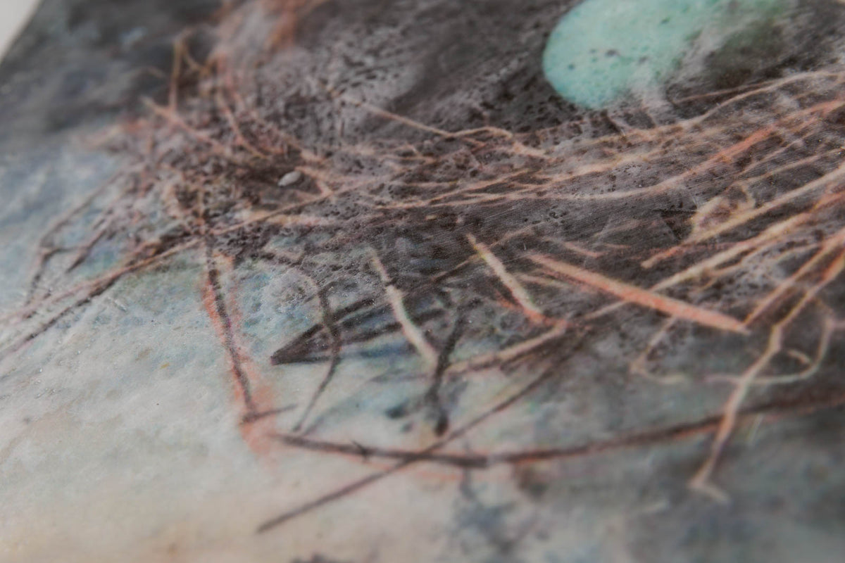 Lee Anne LaForge, "The Hidden Nest In The Wall," detail 2, encaustic on panel