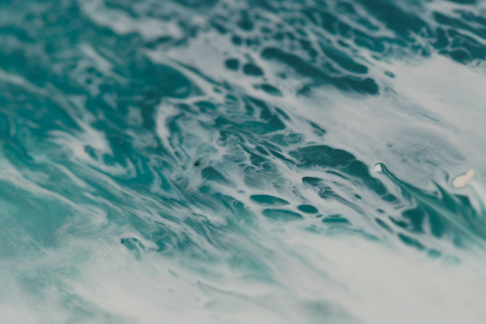 Lee Anne LaForge, "The Sound Of The Waves," detail view, encaustic on panel