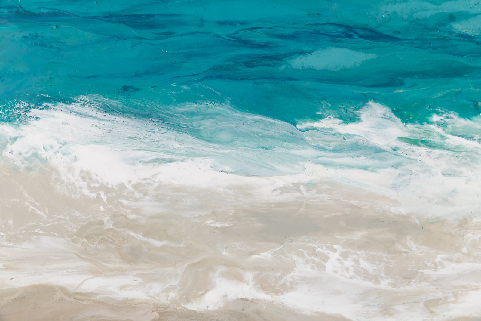 Lee Anne LaForge, "The Sound Of The Waves," detail view, encaustic on panel