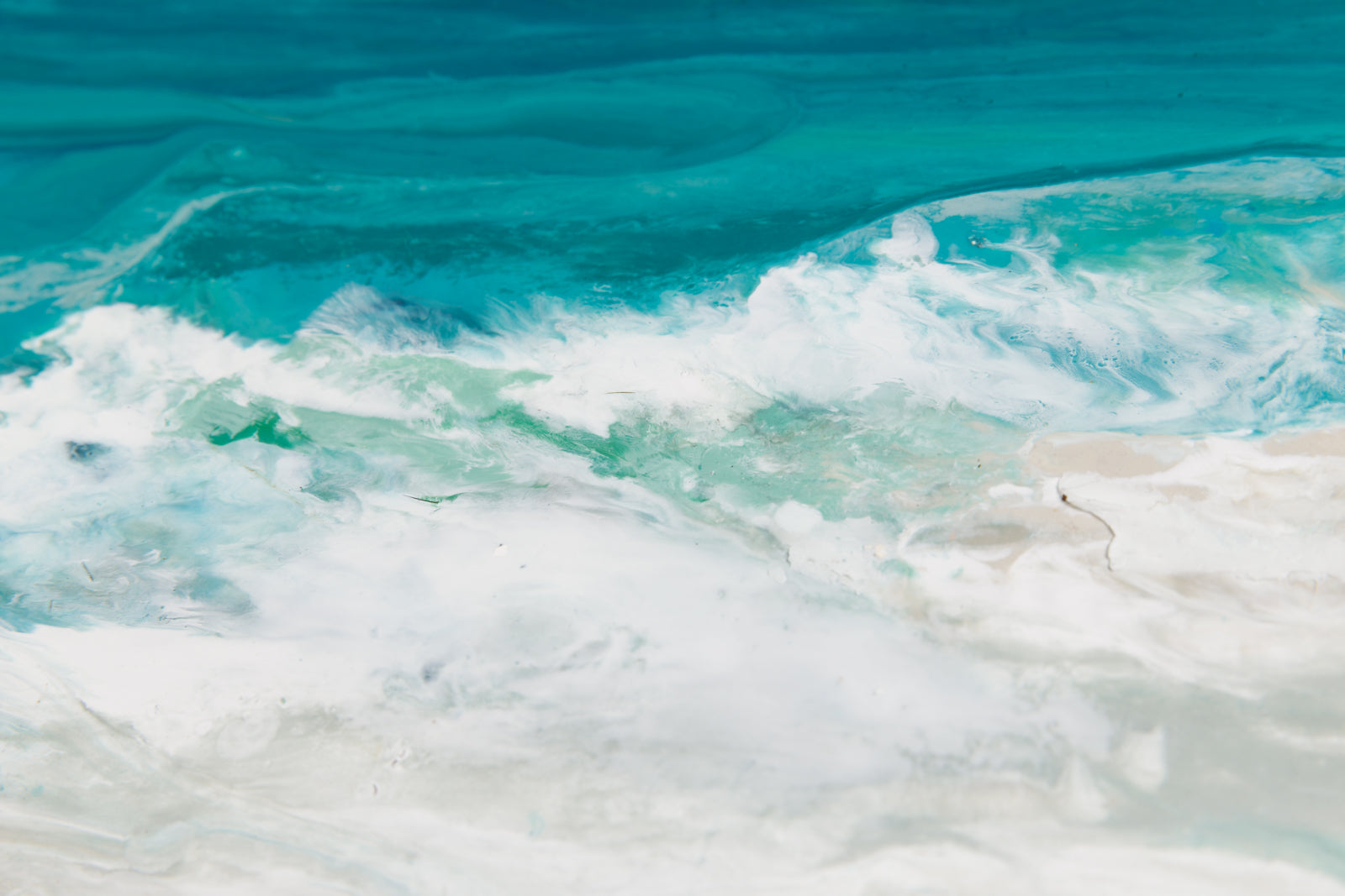 Lee Anne LaForge, "The Sound Of The Waves," detail view, encaustic on panel