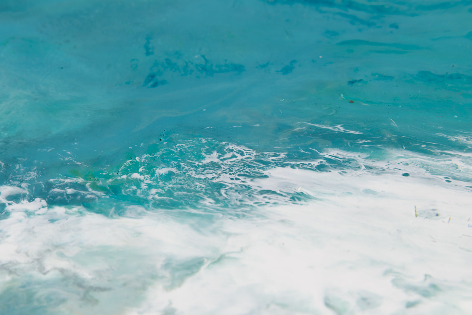 Lee Anne LaForge, "The Sound Of The Waves," detail view, encaustic on panel