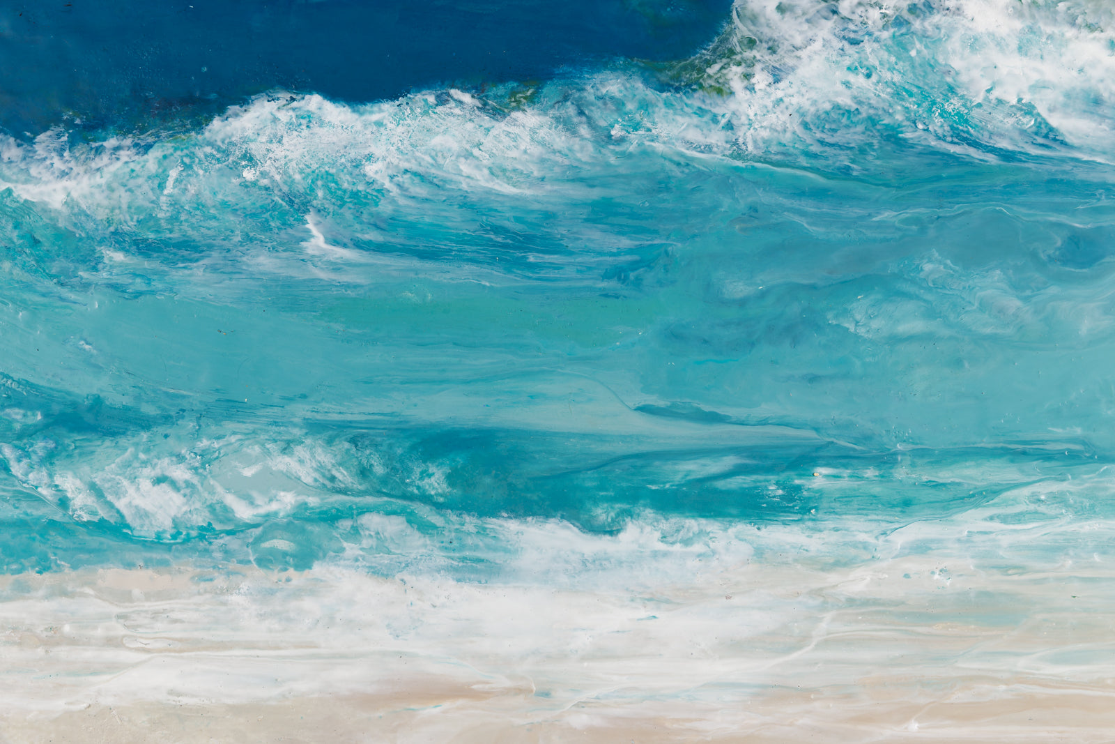 Lee Anne LaForge, "Sea Breeze Reset," detail view, encaustic on panel