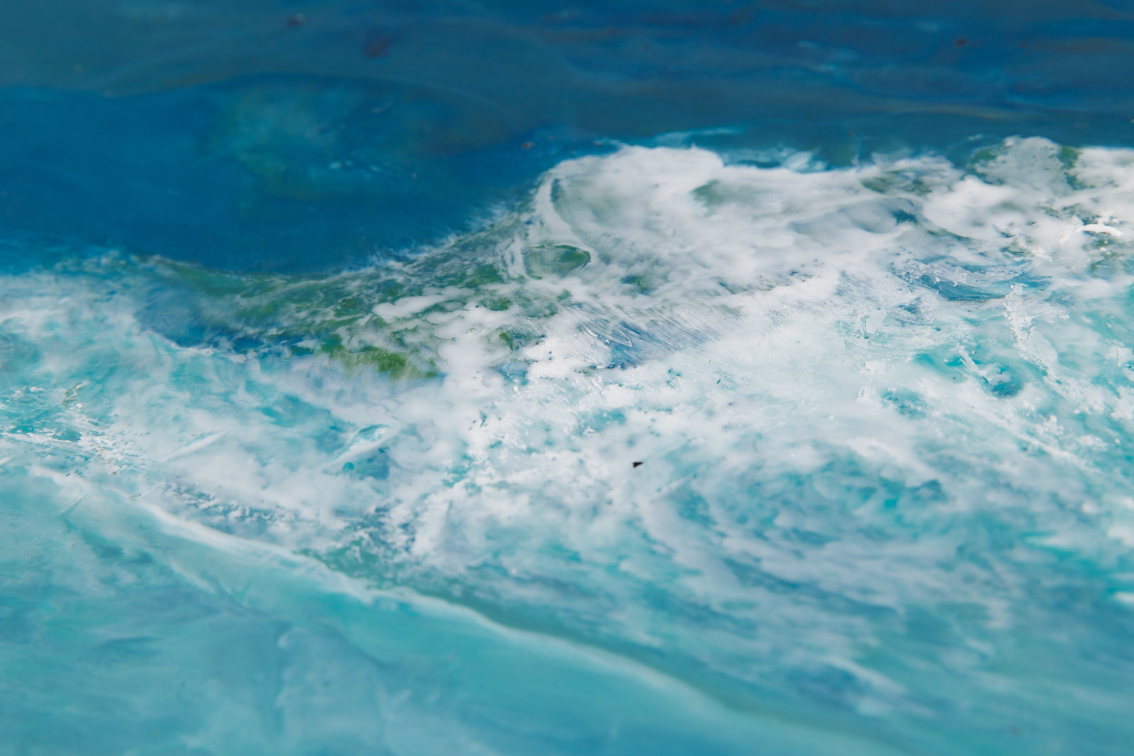 Lee Anne LaForge, "Sea Breeze Reset," detail view, encaustic on panel