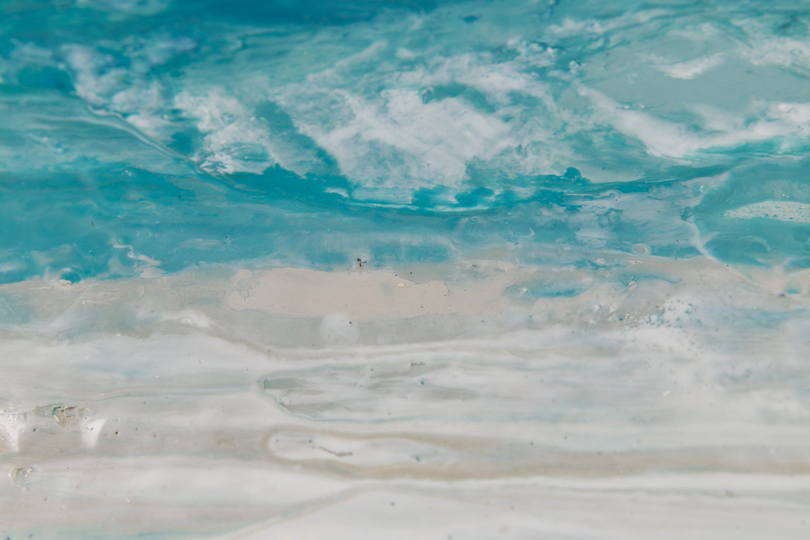 Lee Anne LaForge, "Sea Breeze Reset," detail view, encaustic on panel
