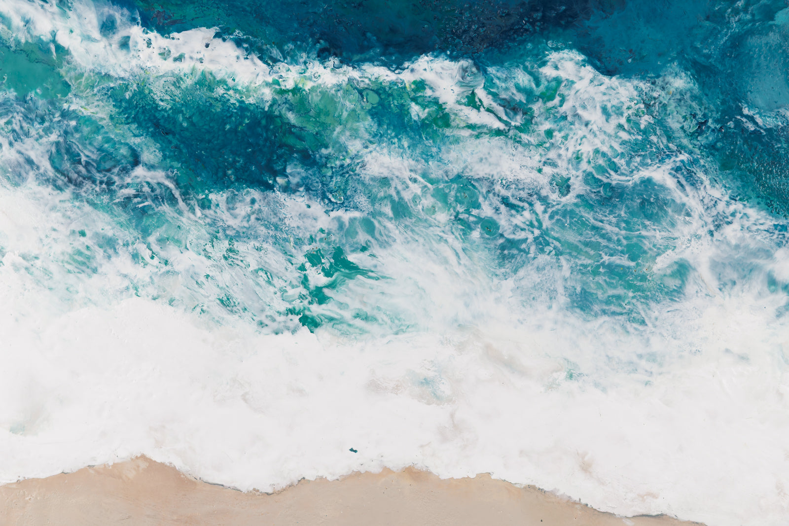 Lee Anne LaForge, "Take Me To The Sea," detail view, encaustic on panel