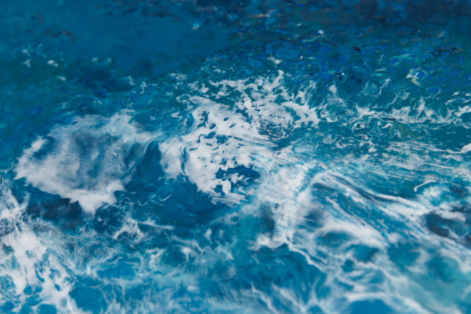 Lee Anne LaForge, "Take Me To The Sea," detail view, encaustic on panel