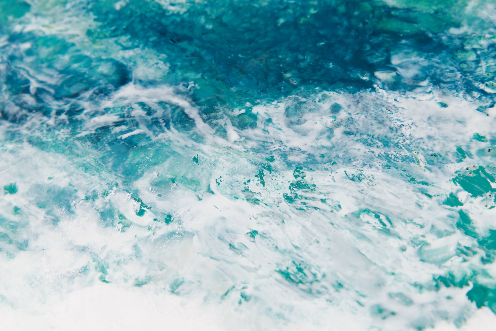 Lee Anne LaForge, "Take Me To The Sea," detail view, encaustic on panel