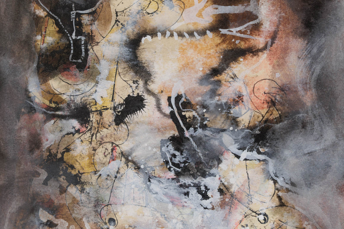 Leon Bellefleur, "La Brunante (1996)," detail 1, mixed media on paper