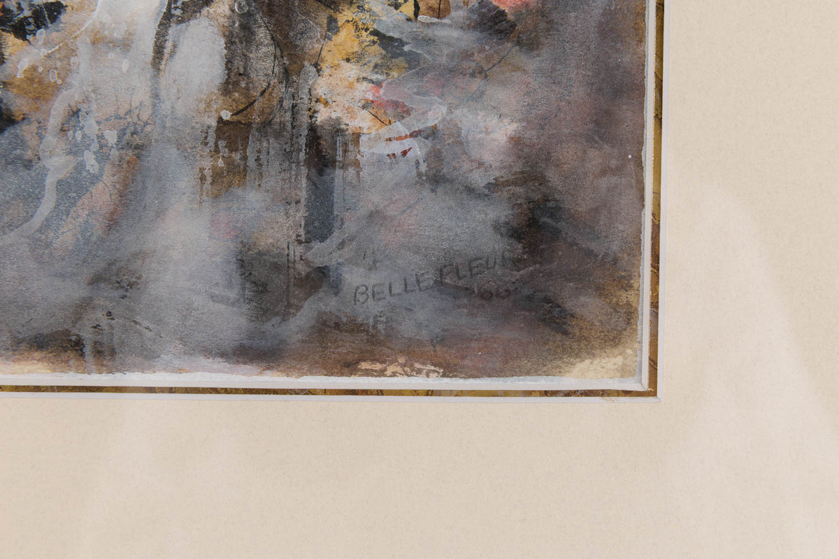 Leon Bellefleur, "La Brunante (1996)," detail 4, mixed media on paper