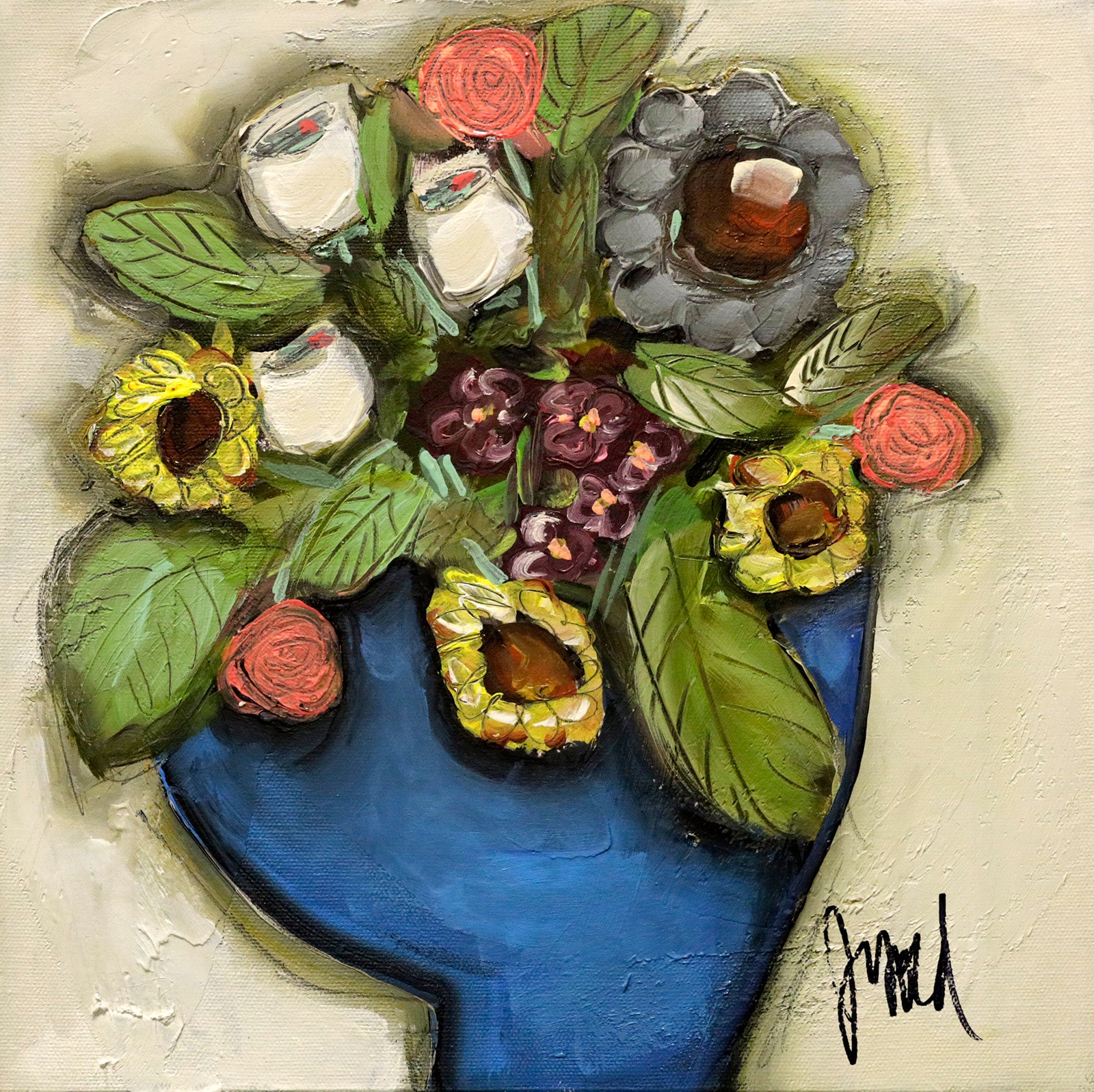 Floral “Joie” by Josee Lord – acrylic on canvas.