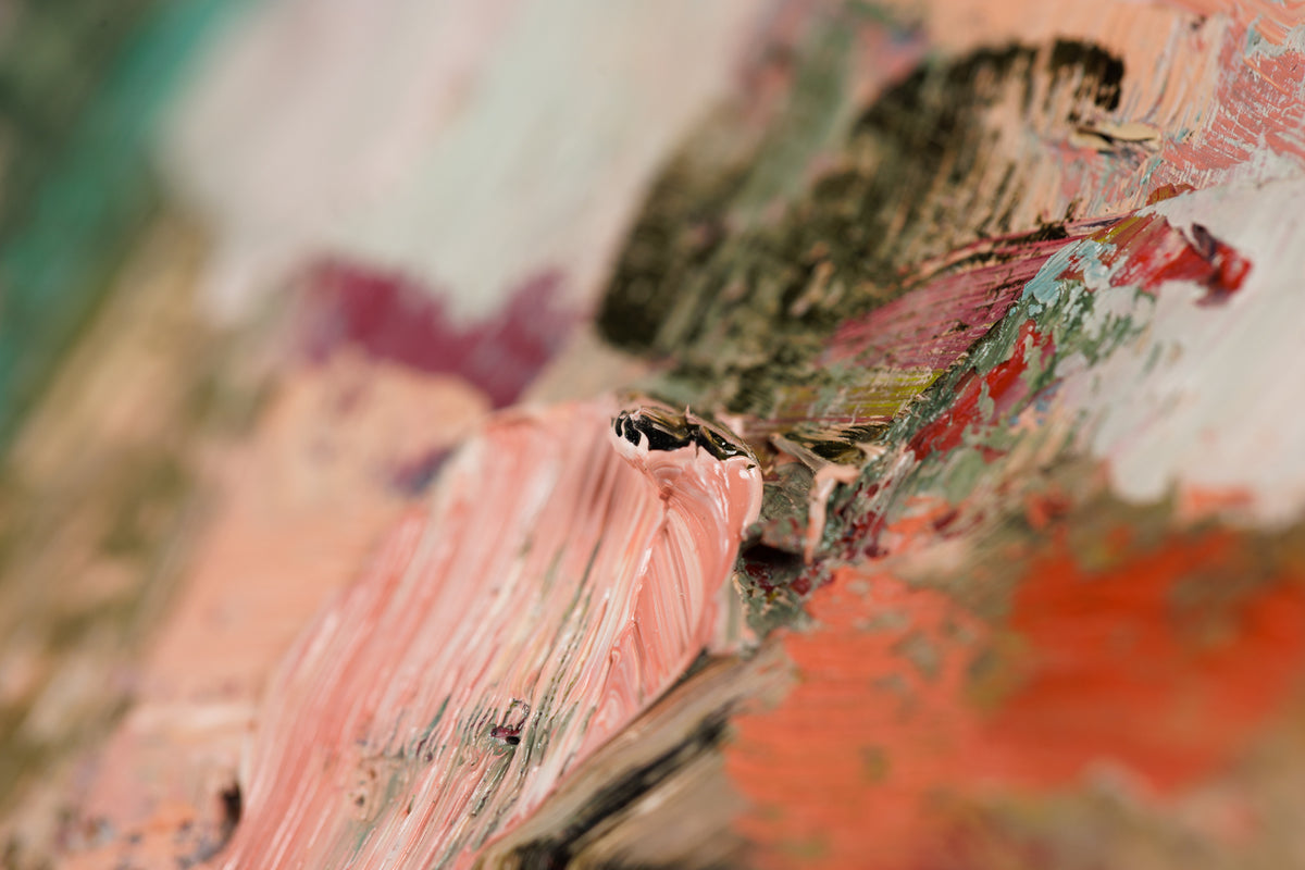 Lorena Ziraldo, "Pink Champagne," detail 6, oil on canvas