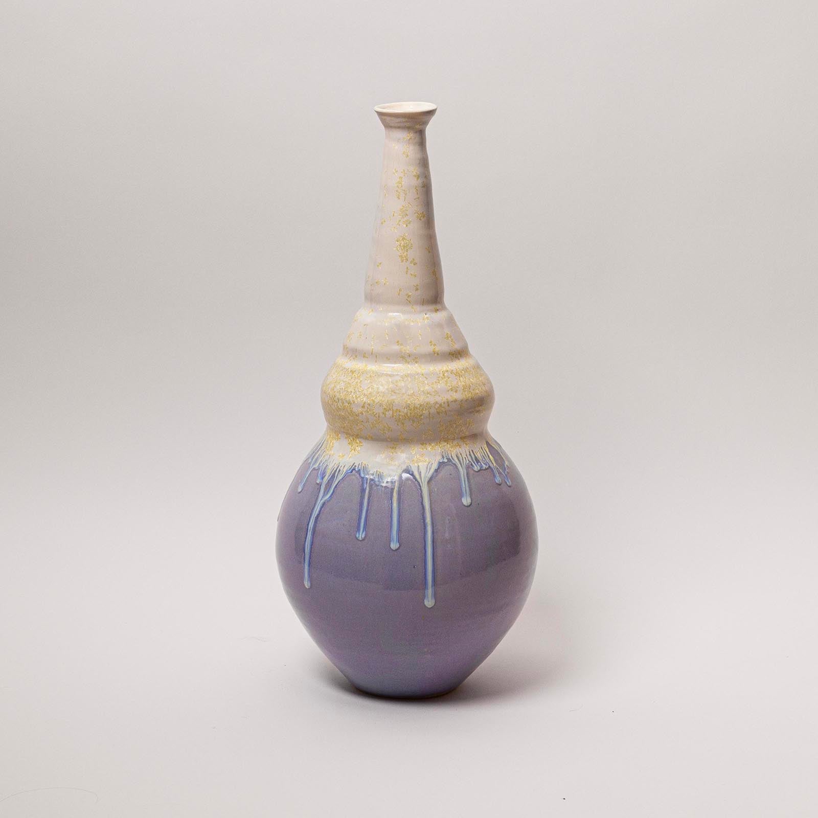 Large White & Lilac Vase