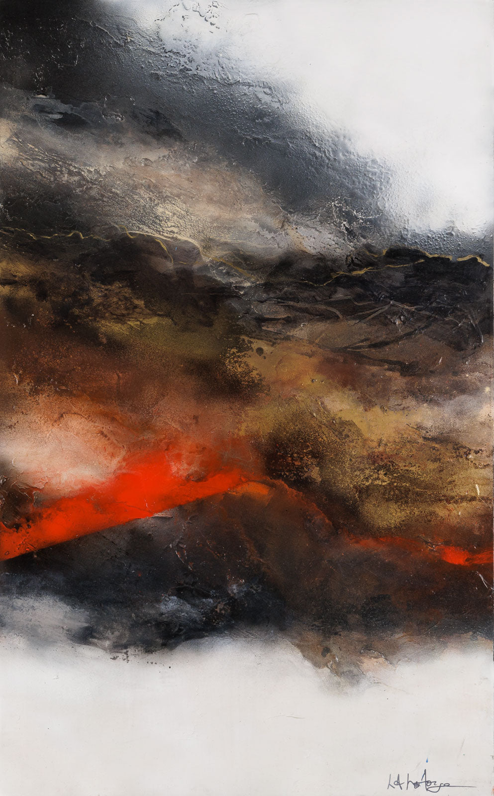 Lee Anne LaForge, "Encouragement," acrylic on canvas, 48 x 30 in, contemporary abstract painting
