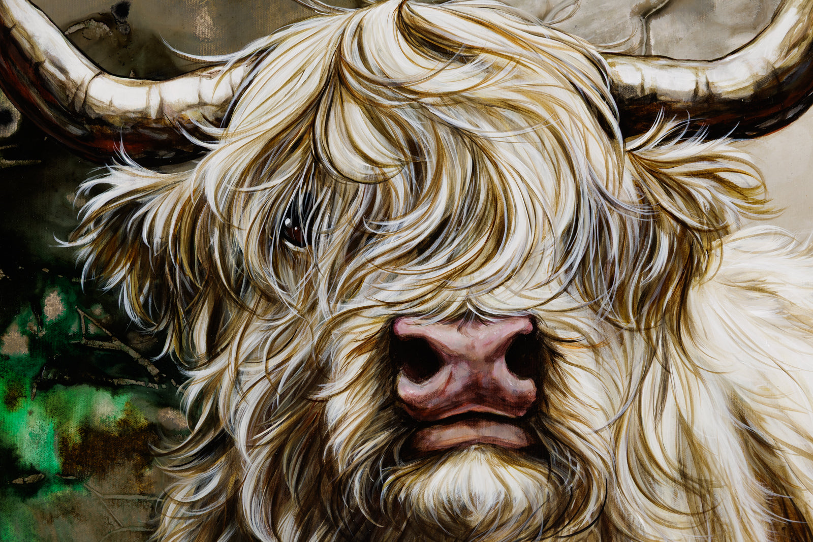 Marie-Andrée Leblond, "Good Boy," detail view, acrylic on canvas