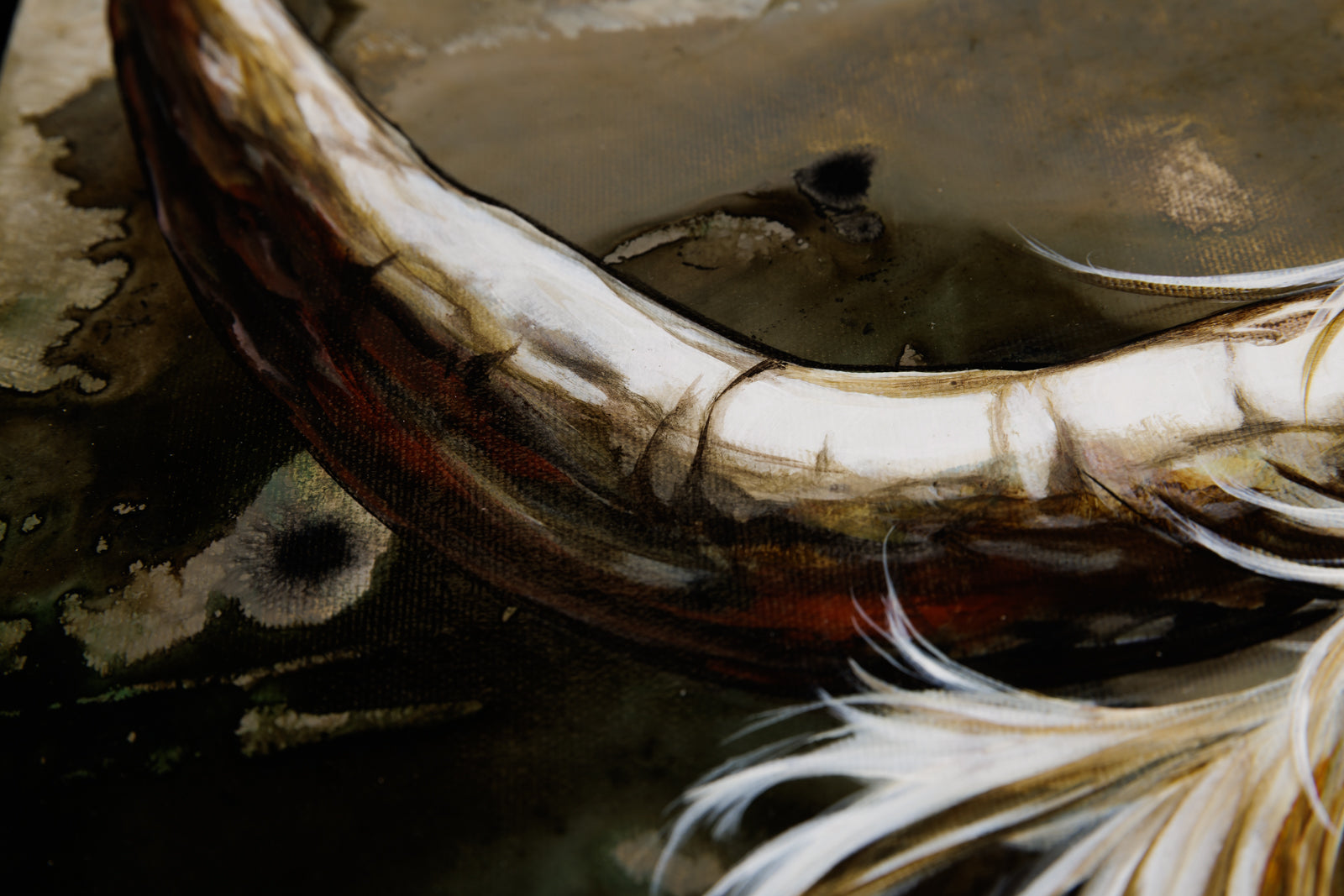 Marie-Andrée Leblond, "Good Boy," detail view, acrylic on canvas