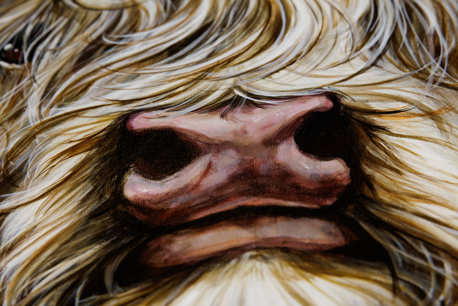 Marie-Andrée Leblond, "Good Boy," detail view, acrylic on canvas